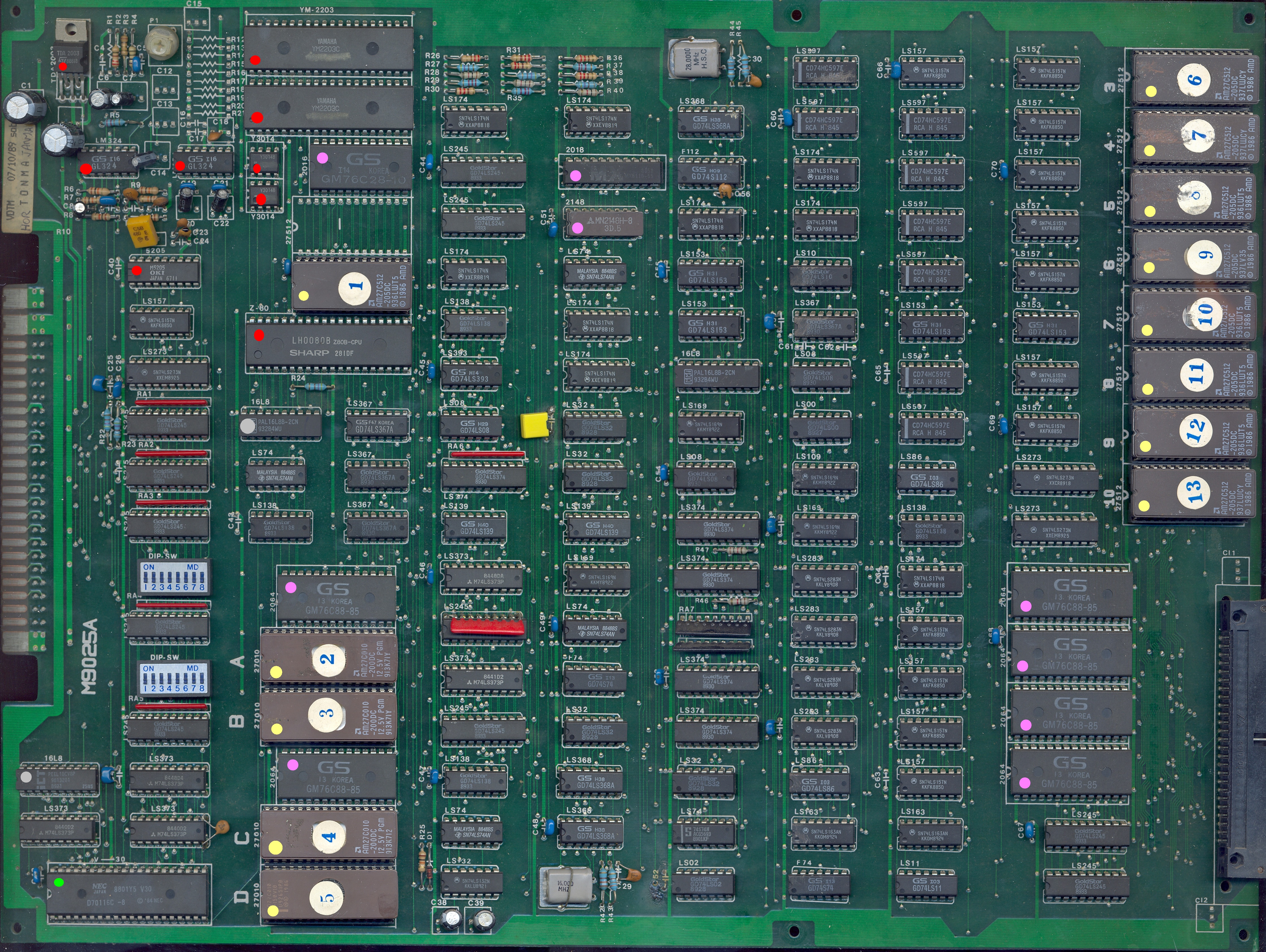 main PCB component side notes